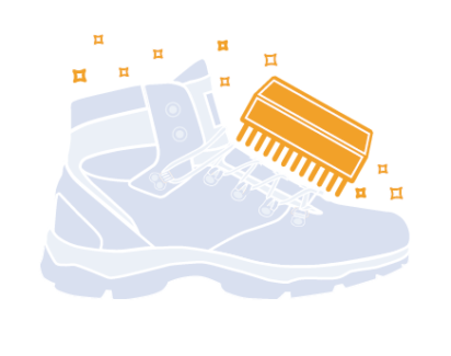 Nettoyage de chaussures de randonnée